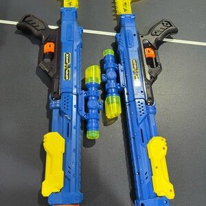 Blue and Yellow Toy Blaster Set